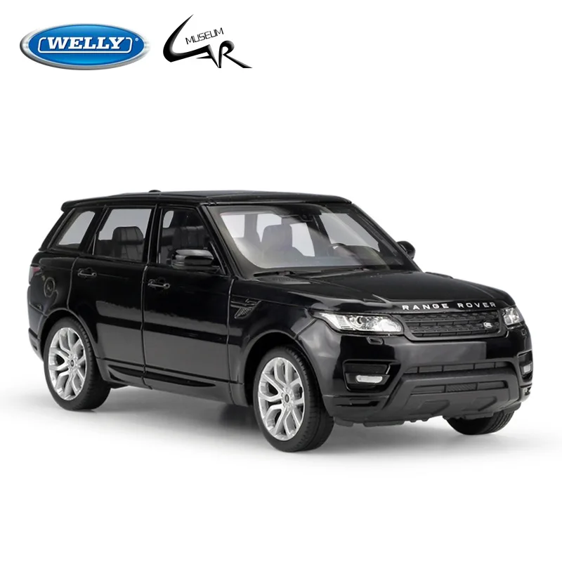 

Welly 1:24 Land Rover Range Rover Sport черный/белый/оранжевый металлический Литая Раллийная фотография Коллекционная Подарочная игрушка