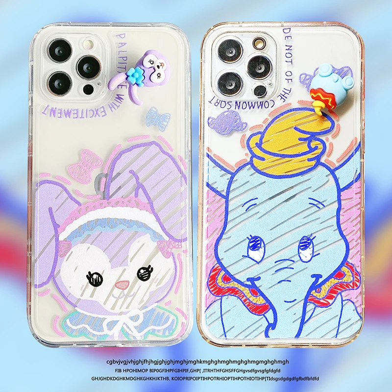 

Disney StellaLou Dumbo Cartoon Phone Case for iPhone 11 12 13 mini pro XS MAX 8 7 Plus X XR Cover