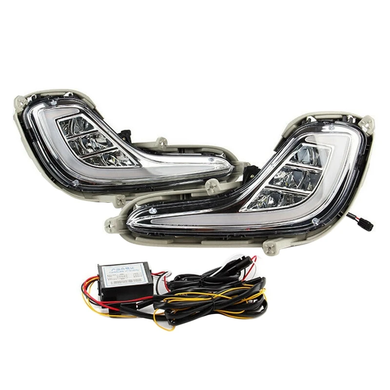 

Дневные ходовые огни DRL, белые и янтарные противотуманные фары, сигнальная лампа для Hyundai Accent Solaris Verna 2010-2013