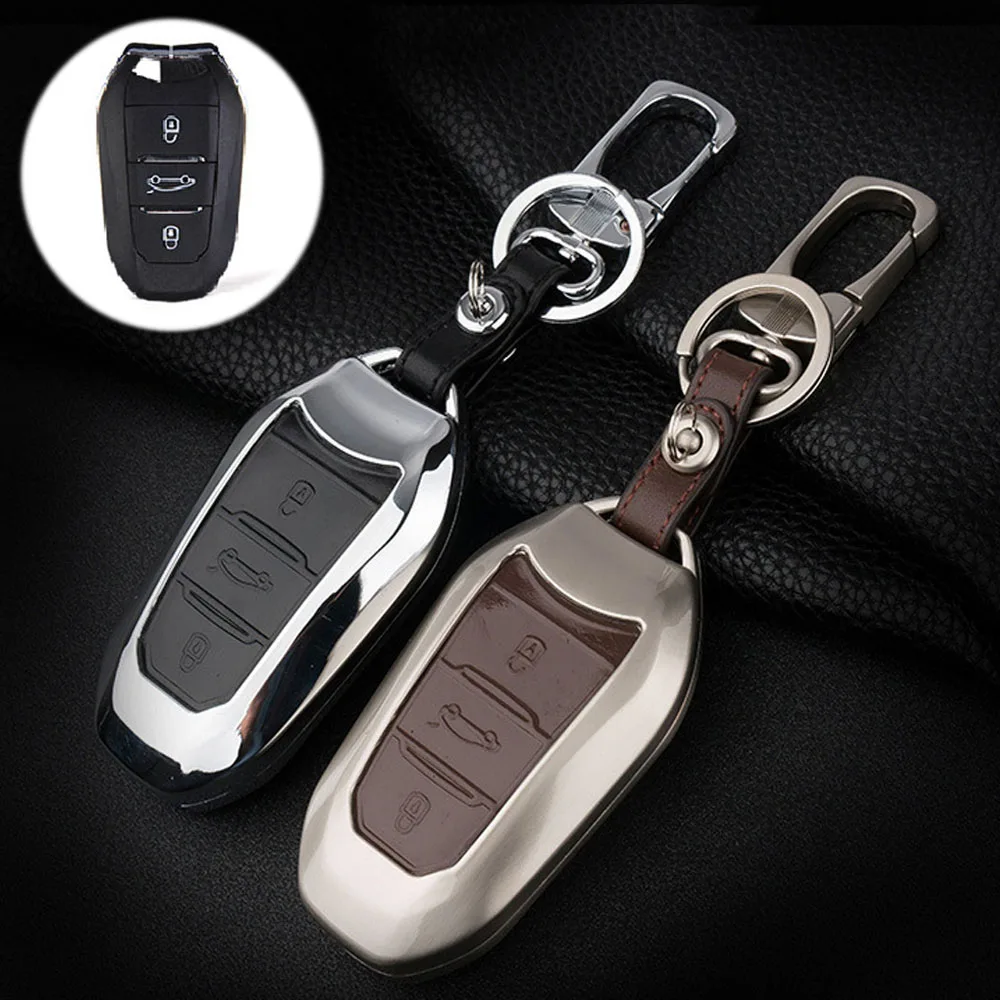 

Кожаный чехол для автомобильного ключа с 2 3 кнопками, чехол для Peugeot 207 301 307 307S 308 407 607 3008 5008 для Citroen C2 C3 C4 C5 C6 C8