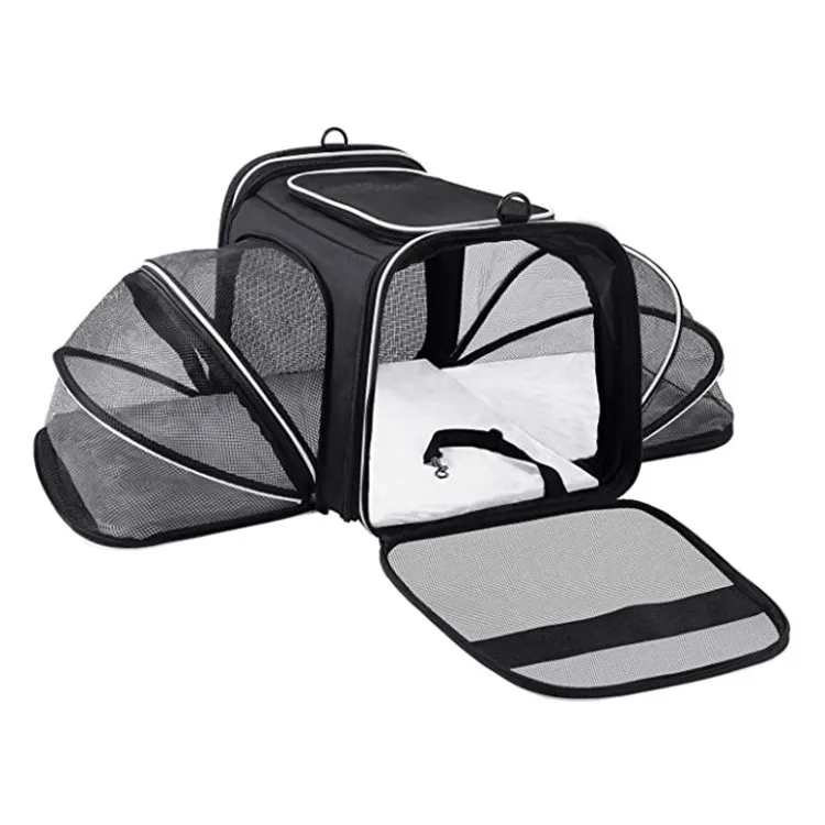 

Airline Approved Pet Carrier with 4 Expandable Area Foldable Soft-Sided Dog Carrier Cat Cage Pet Travel Bag
