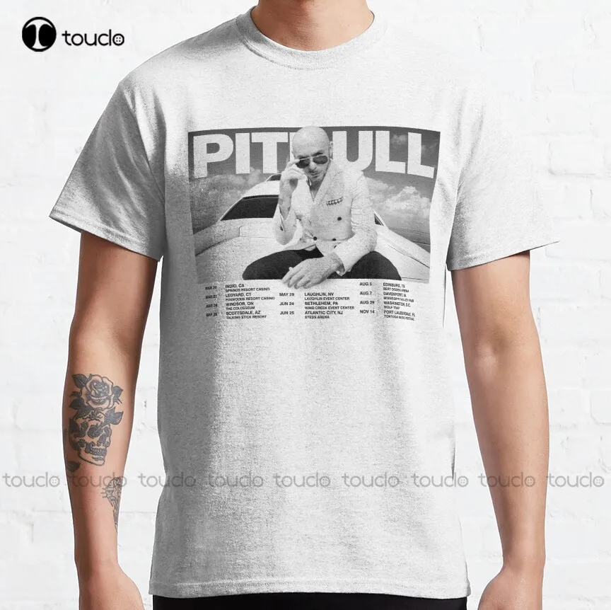 

Pitbull Mr.Worldwide Tour Classic T-Shirt Pitbull Singer White Shirt Women Christmas Gift Xs-5Xl Streetwear Hip Hop New
