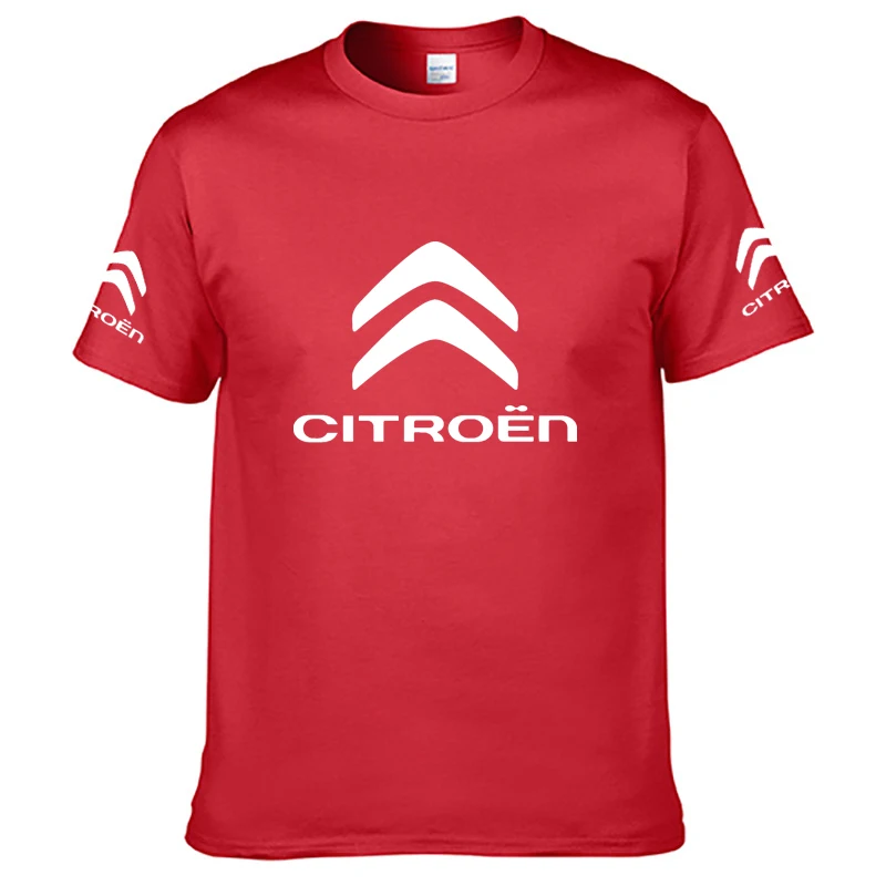 Футболка мужская с принтом логотипа Citroen хлопок Повседневная модная рубашка