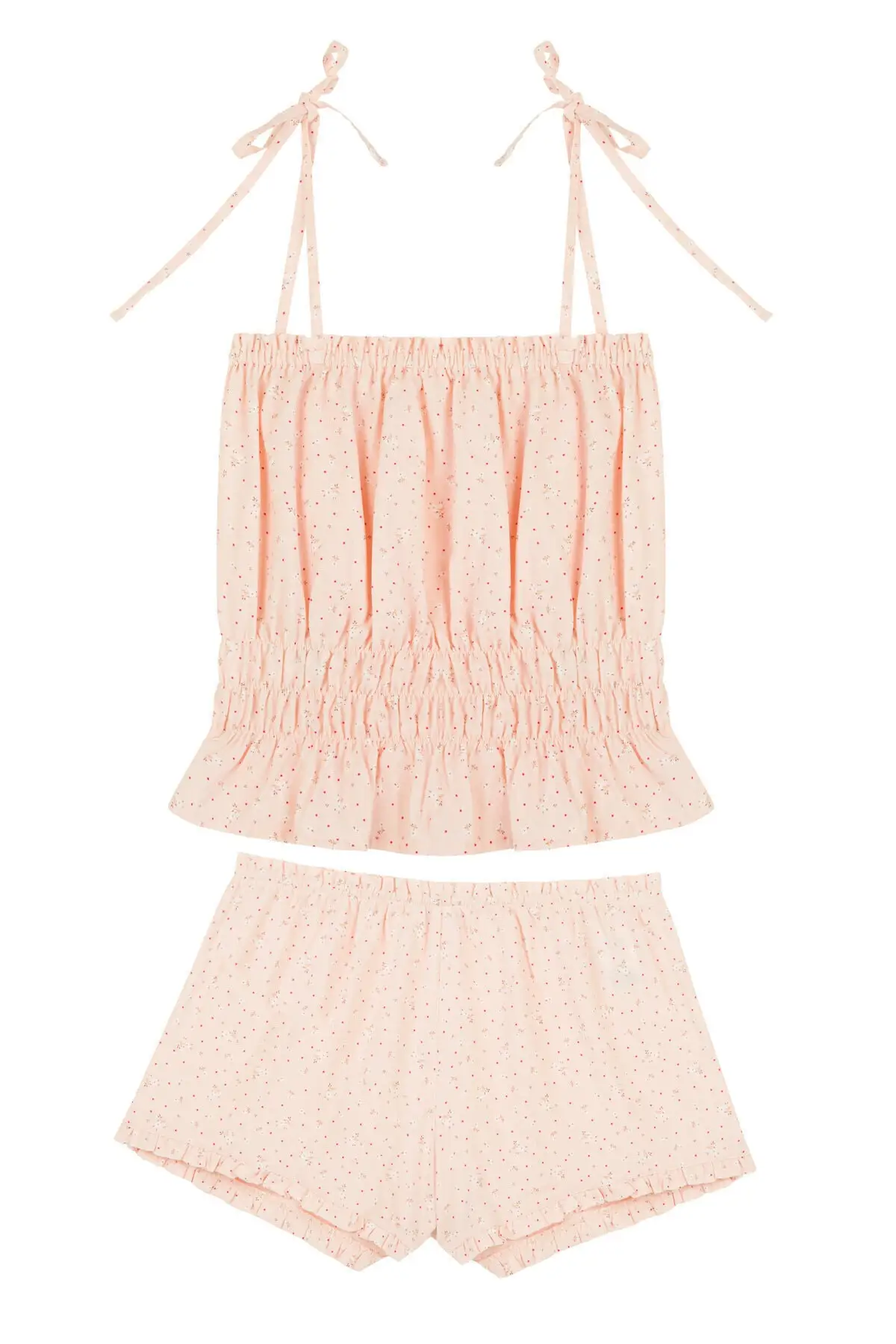 

Women's Pajamas Set Strap T-shirt & Shorts 2021 Spring Summer Trend Comfy Stylish Night Wearings Viscose Color-Salmon