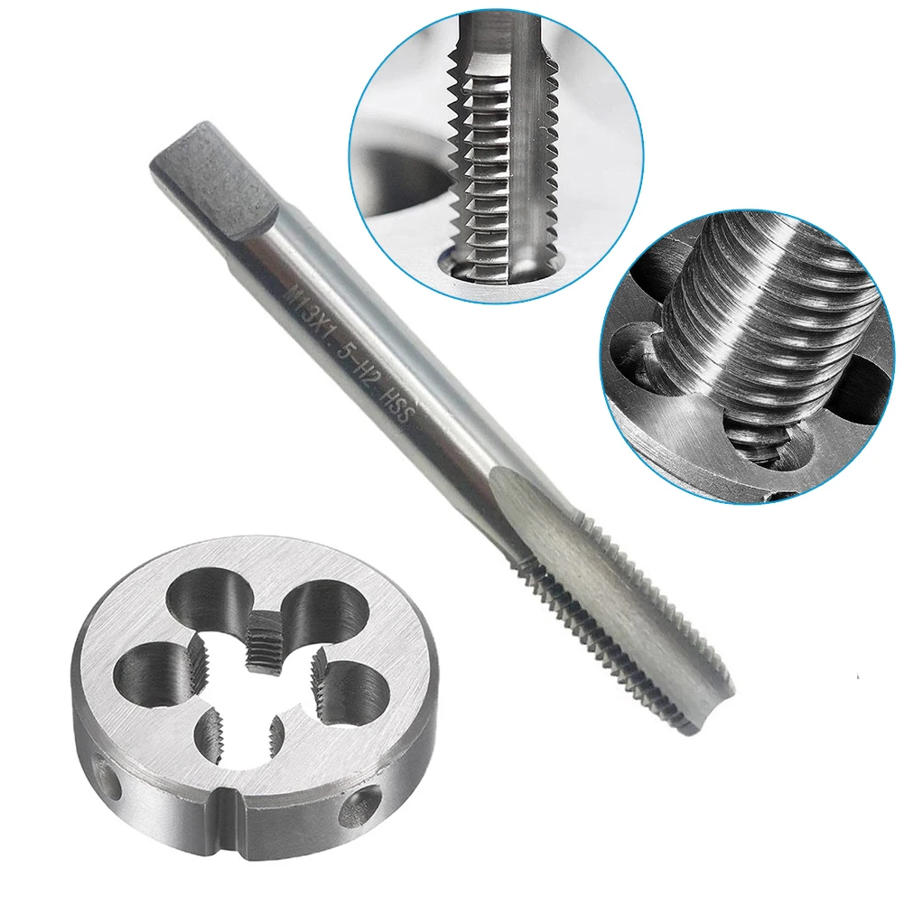 

2 Pcs HSS Tap And Die Set Right Hand Metric Thread M13*1.5mm For Metalworking Repair Cutting Tools Manual Tools