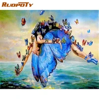 ruopoty 5d diamond painting full square new arrival butterfly figure diamond embroidery portrait mosaic home decor