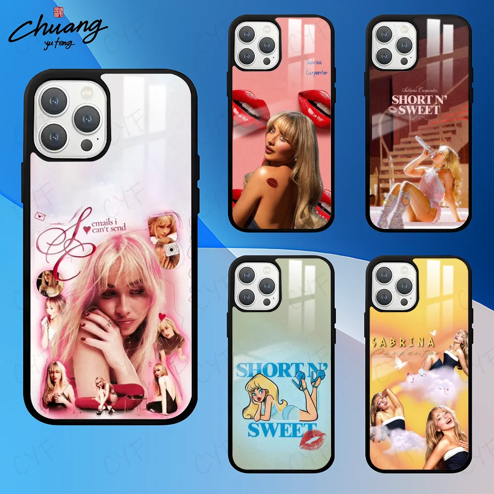 Singer S-Sabrina C-Carpenter Phone Case For 11 12 13 14 15 16Pro Max mini Plus Frosted mirror Cover