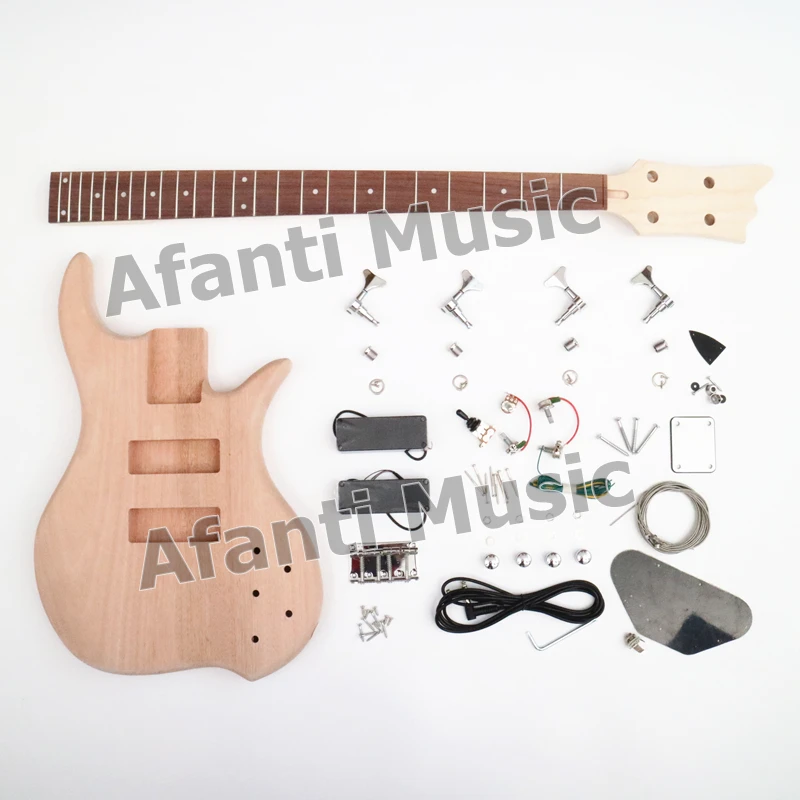 

Electric Guitar DIY Unfinished Kits 4 Strings Bass Guitarra DIY Electric Bass Kit With All Hardware(ATM-062-02)