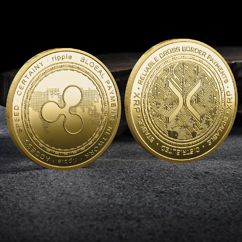 Новые металлические памятные монеты XRP, серебряная сувенирная монета с золотым покрытием, виртуальный сувенир, Биткоин, отправка подарка др...