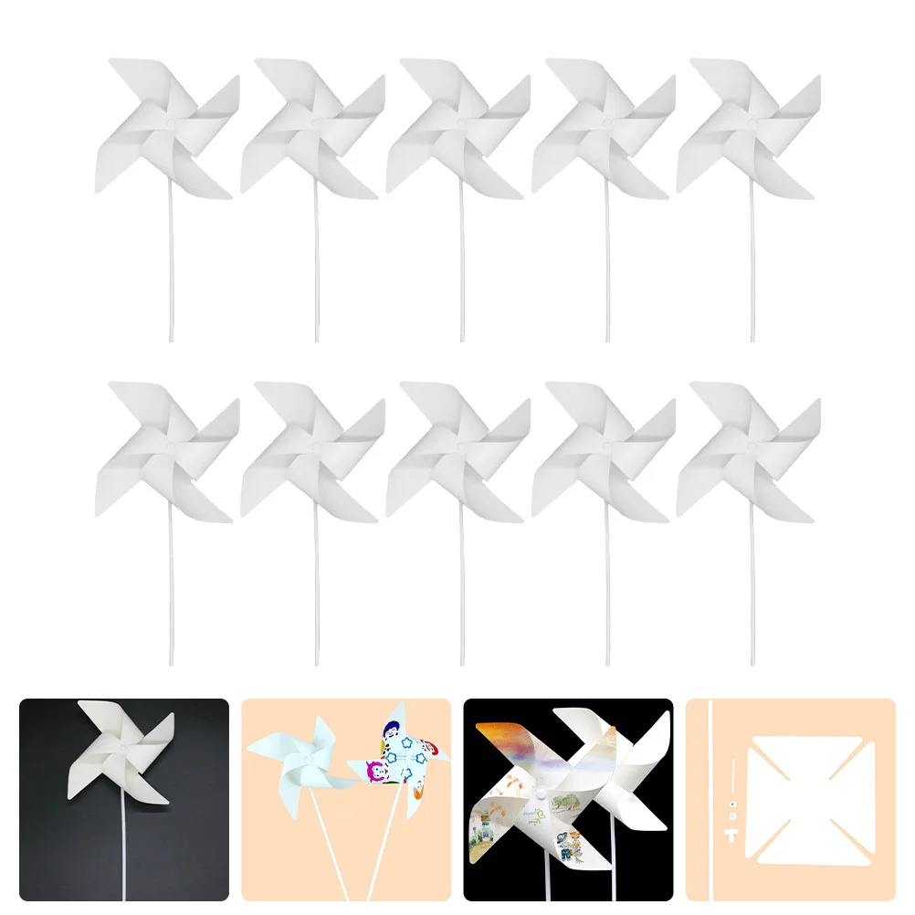 

24 Pcs Windmill Blank Shirtsations Kids Pinwheels Children Drawing Kindergarten Graffiti Suite DIY Paper Toddler Painting