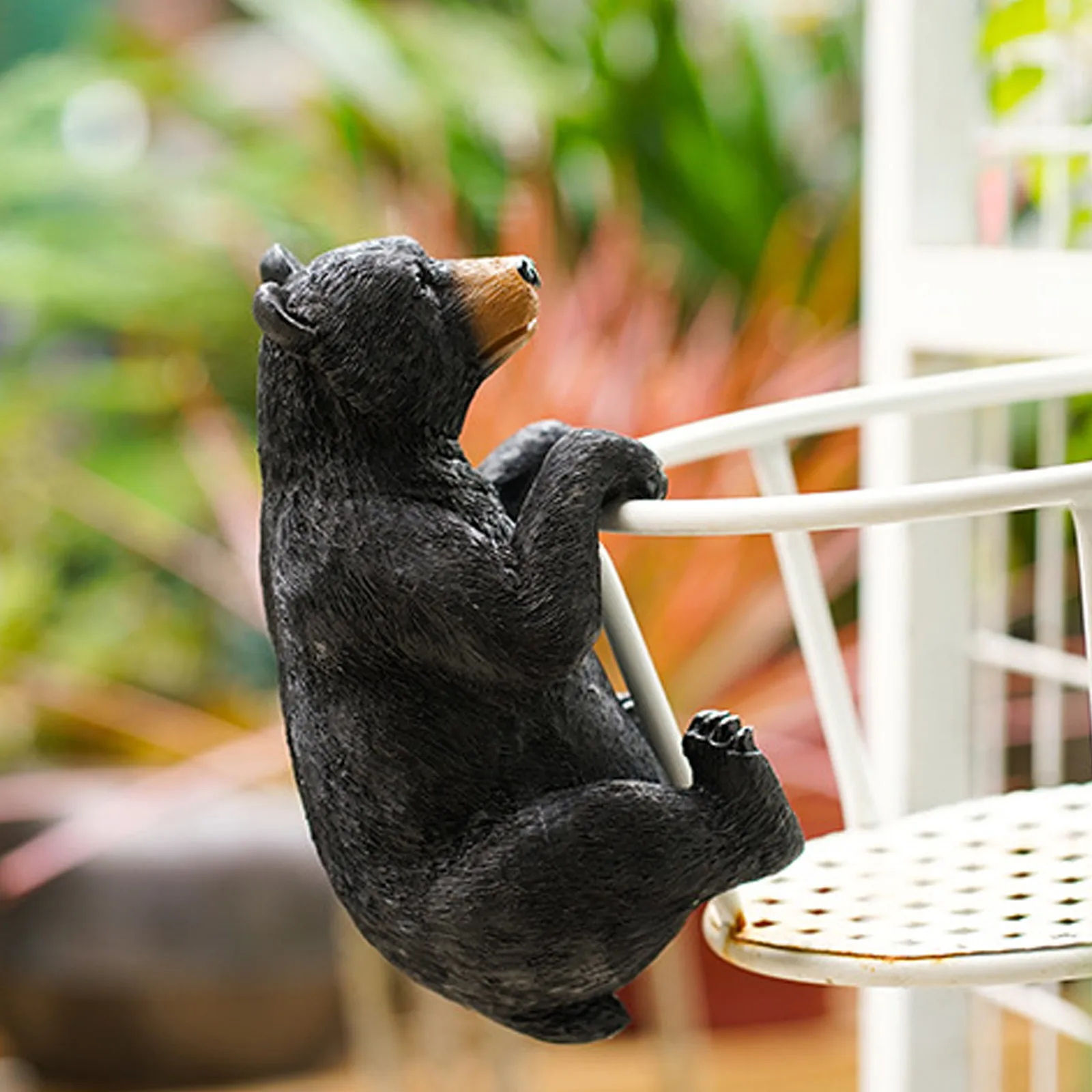 

Black Bear Garden Decor Flower Pot Ornaments Black Bear Flower Pot Vase Hugger Planter Edge Hanger Decorations Miniature Fairy