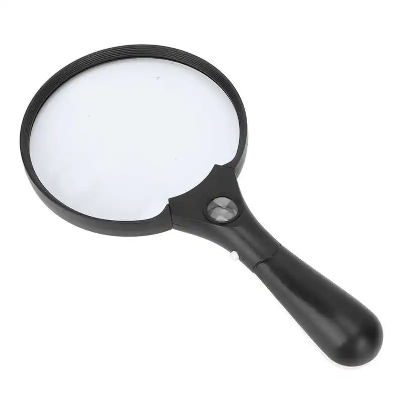 

LED Magnifying Glass Portable Ergonomic Handle Seniors Magnifier Stylish 2X 4X 25X Stable for Jewelry Appraisal for Reading