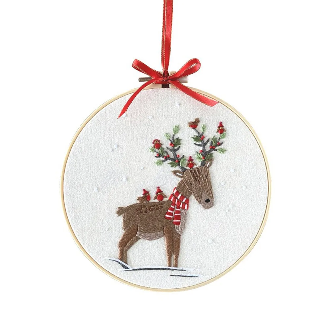 

Cross Stitch Embroidered Cloth Adjustment Screw Cotton & Linen Embroidery Embroidery Kit Flower Hand Pattern W/ Hoop