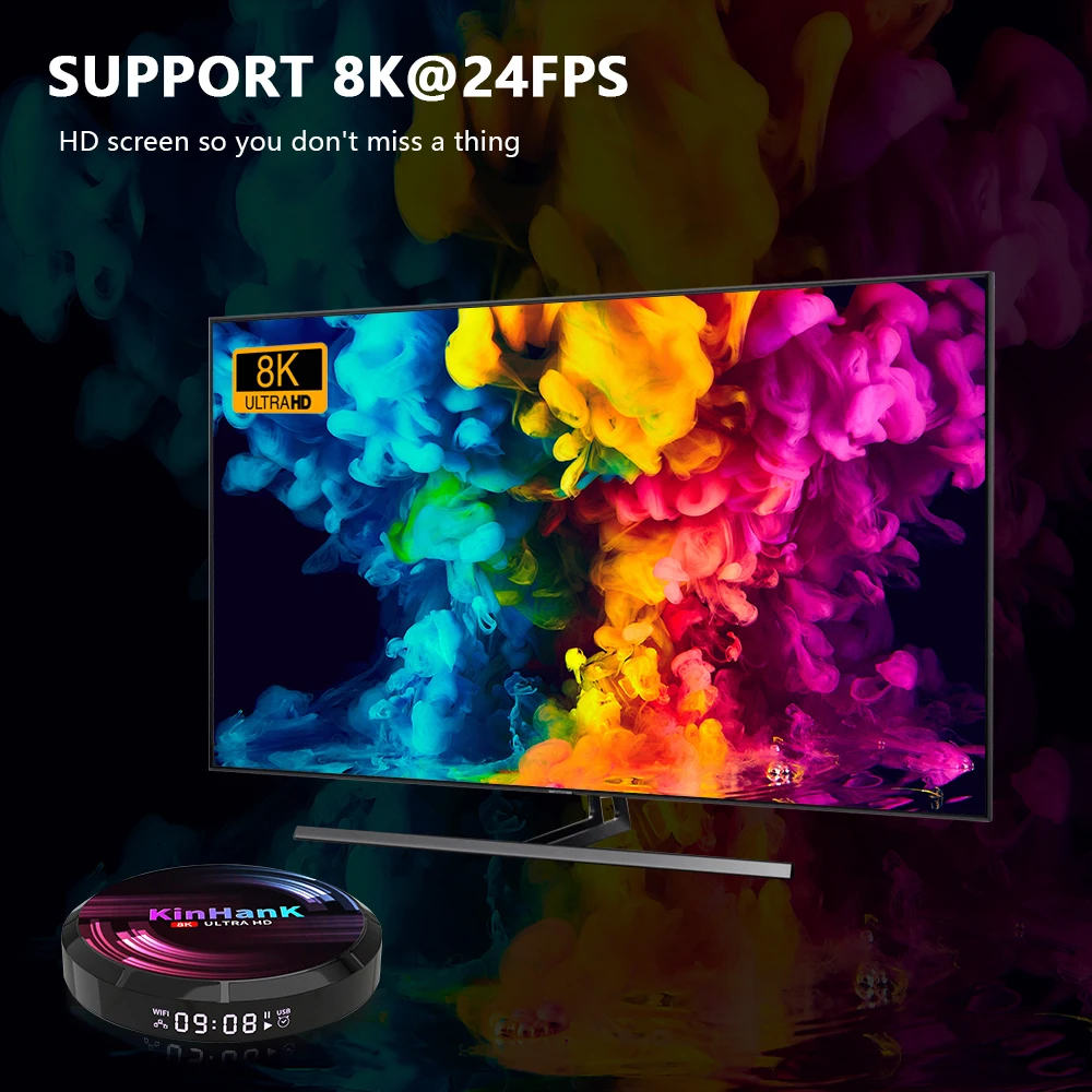 KinHank TV BOX MAX Android 9.0 Support 8K@24FPS Amlogic S905X3 Smart Box Set Top For YouTube Dual Wifi Media Player |