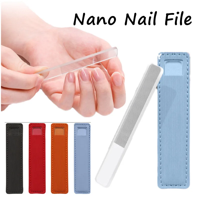 

5Colors Nail File Half Moon Shape Girl Nail Manicurist Professional Sanding Transparent Polishing Glass Decoration Manicure Tool