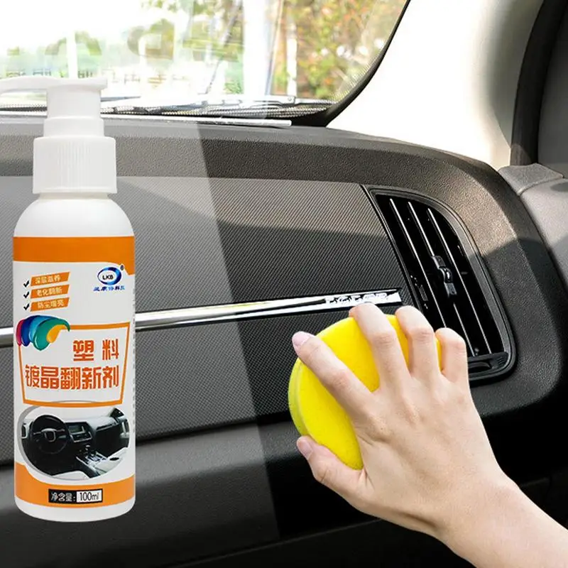 

Car Interior Cleaner Leather Restorer Interior Trim Seat Polish Shine Renovator 100ml Mild Car Cleaning Kit Auto Detailing