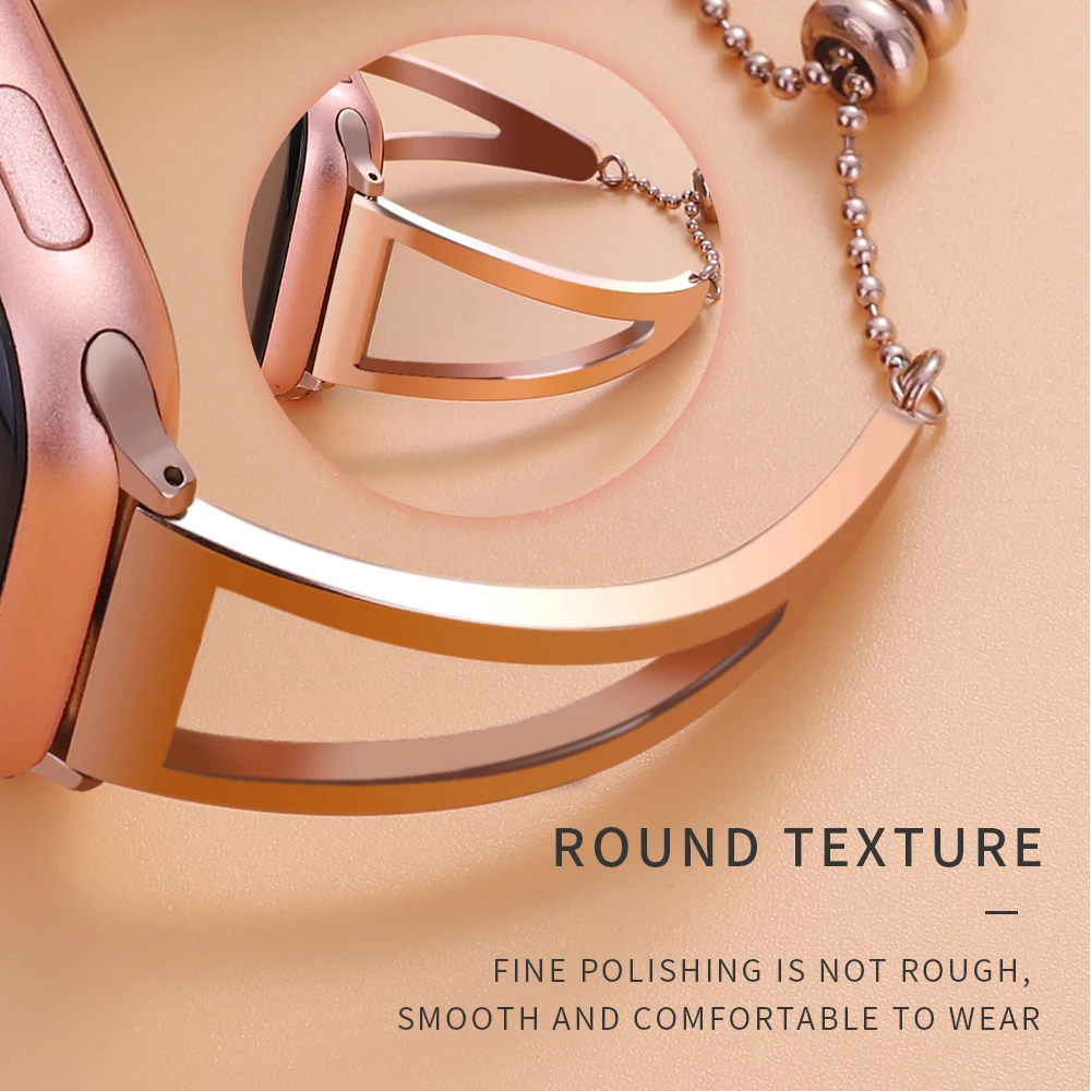 Women Band for Apple Watch 38mm 42mm 40mm 44mm Stainless Steel Strap Fashion Metal Bracelet correa iWatch Series 8 7 SE 6 5 4 3