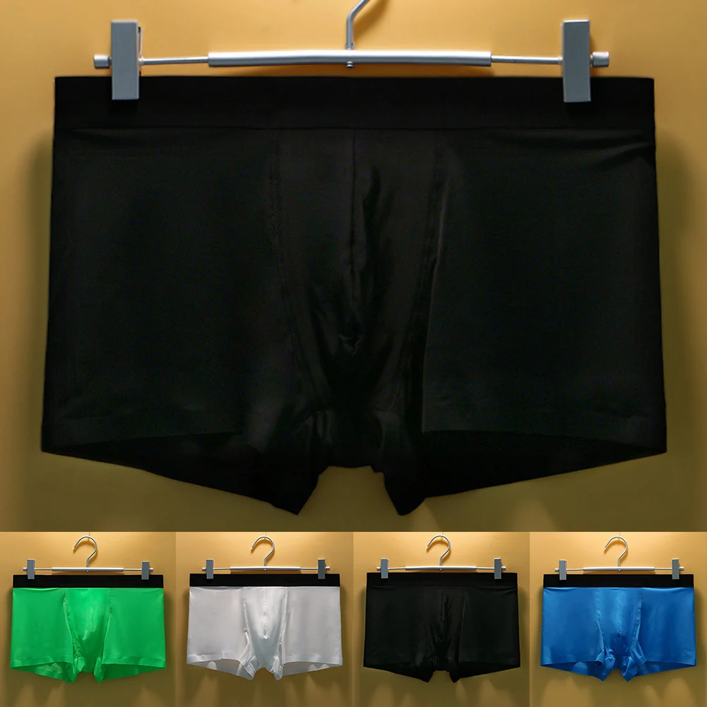 Мужское нижнее белье из ледяного шелка бесшовное брифы U-образные выпуклые трусы