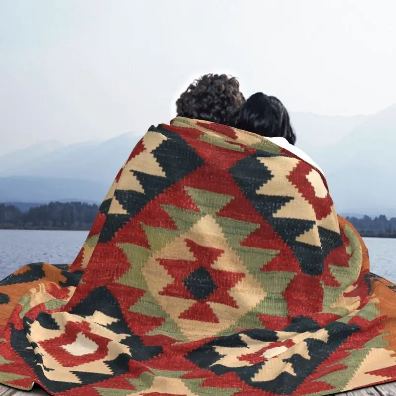 Винтажное турецкое одеяло Kilim s теплое Фланелевое богемное геометрическое
