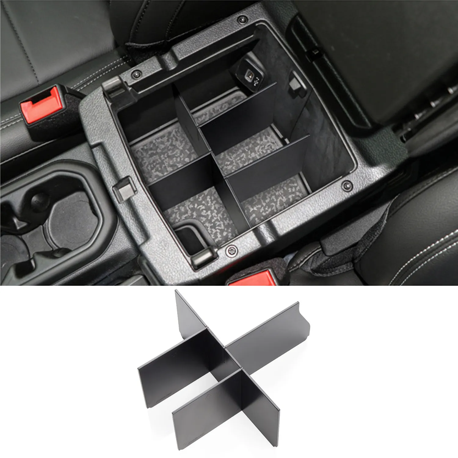 

Car Center Armrest Storage Box Divider Partition Plate for Jeep Wrangler JL Gladiator JT 2018 2019 2020 2021 2022 Accessories