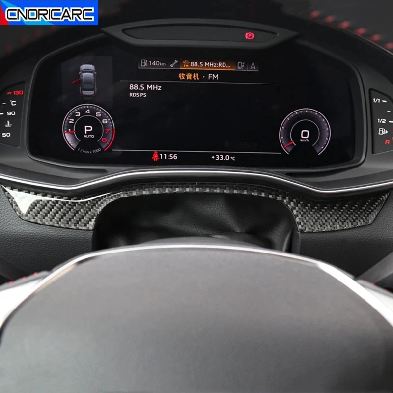 

Автомобильный Стайлинг приборной панели отделка рамка декоративная наклейка для Audi A6 C8 A7 2019 внутренние полосы из углеродного волокна