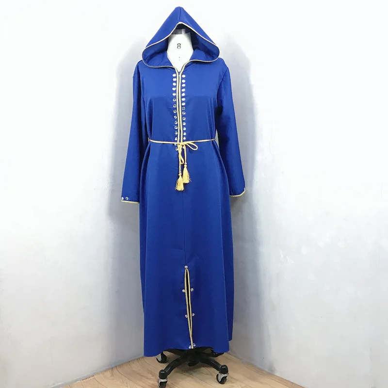 Caftan с капюшоном Eid мусульманское женское свободное платье Abaya вечерние платья