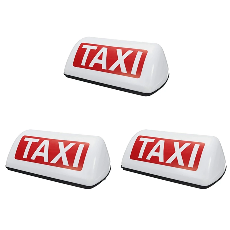 

3X 12V Waterproof Top Sign Magnetic Meter Cab Lamp Light LED TAXI Signal Lamp - White