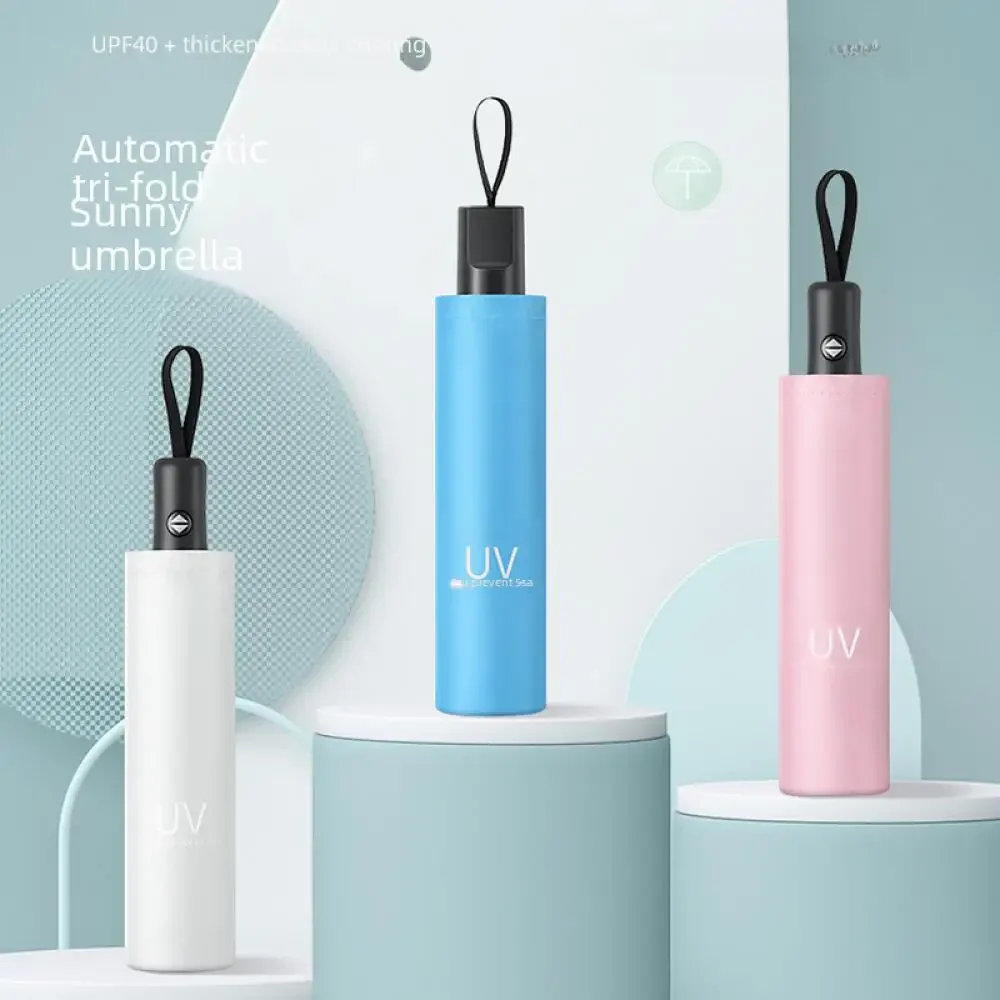 Складной зонт с защитой от УФ-лучей компактный черный мини-зонт для женщин