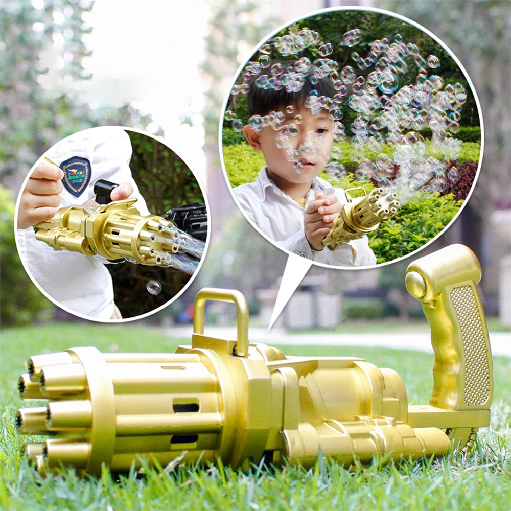 

LED Automatic Gatling Bubble Hair Dryer Leak-Proof Summer Soap Bubble Machine Children's Toys Birthday Gift