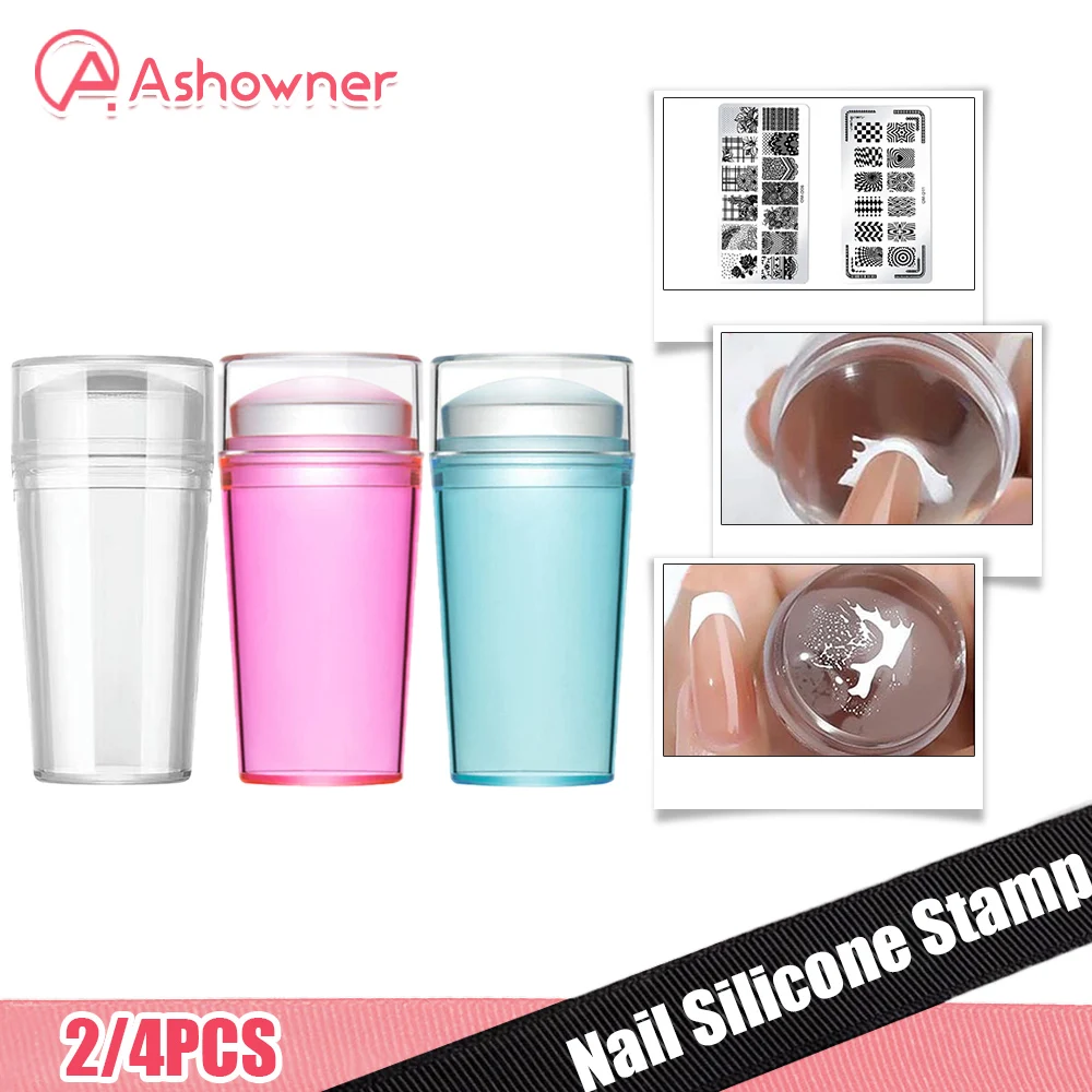 

Nail Stamper With Scraper Transparent Jelly Silicone Stamp For French Nails Patterns Art Nail Stamping Tool Set Manicuring Kits