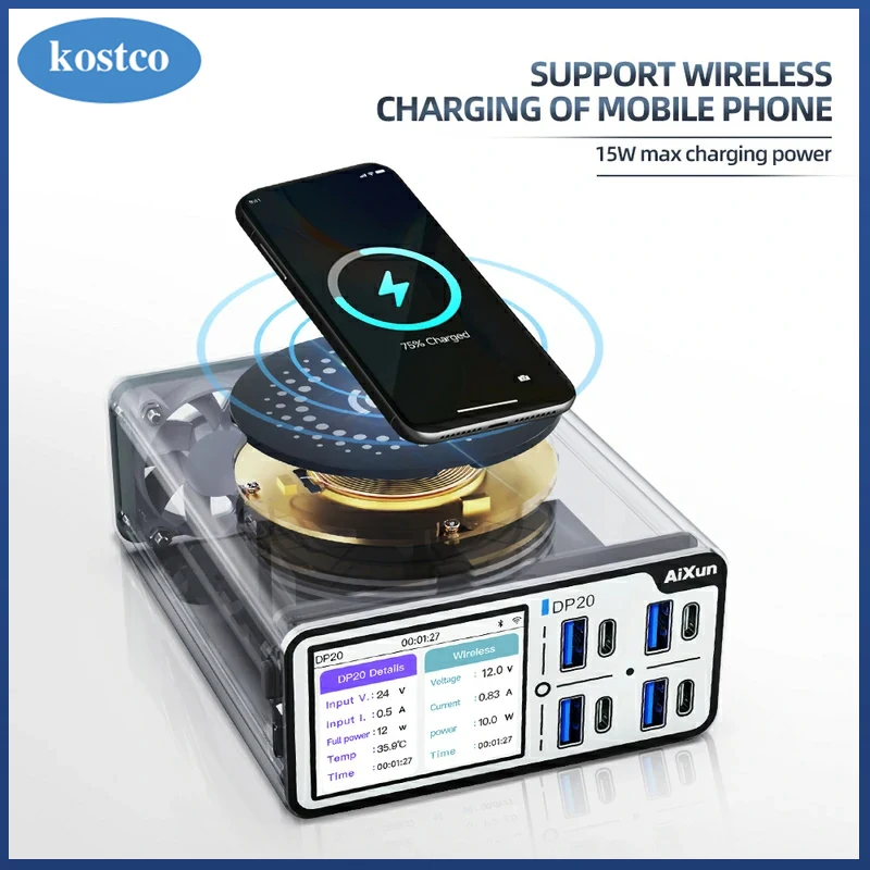 

Умное многофункциональное настольное умное быстрое зарядное устройство Aixun DP20, мощный переключатель мощности 200 Вт PD QC, инструмент для быстрой зарядки и ремонта