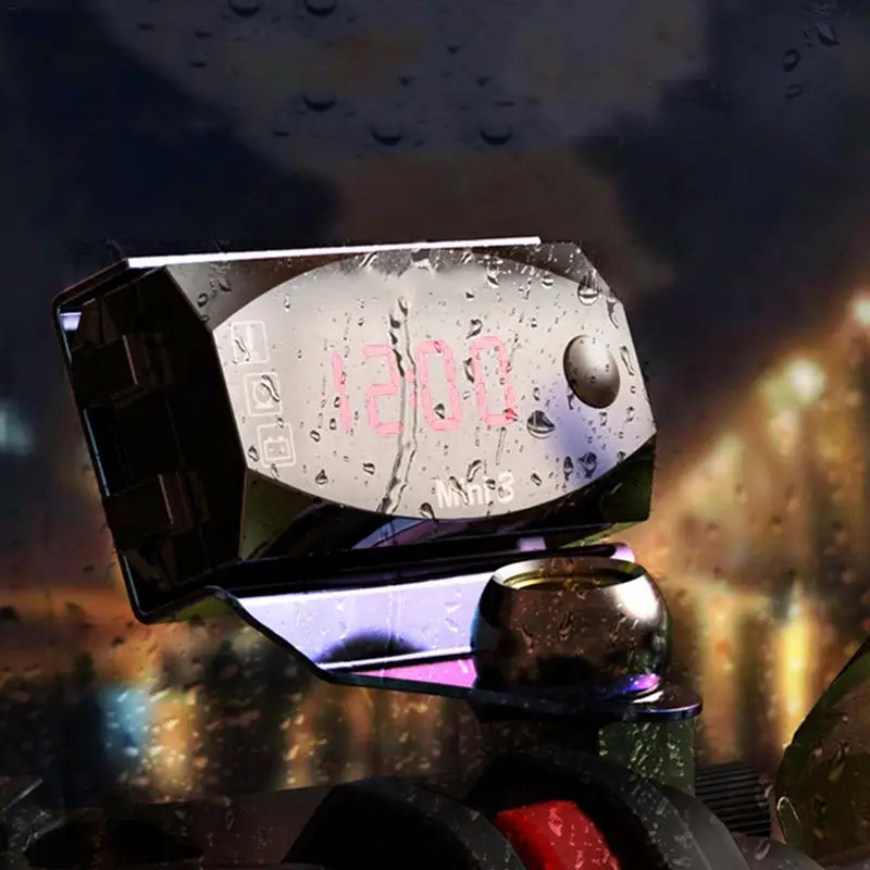 Электронные часы для мотоцикла термометр вольтметр три в одном IP67