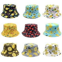 new bucket hat panama fishing hat cartoon cute fruit print hats for women men bob chapeau men outdoor sun fisherman caps