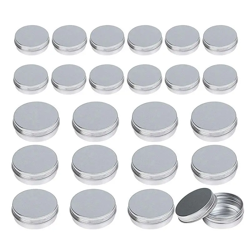 

New Aluminum Tin Jars,24 Pcs(1Oz 30Ml + 2Oz 60Ml) Aluminum Cosmetic Containers Round Cans With Screw Cap Lid For DIY Crafts,Cosm