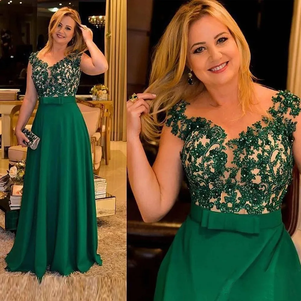 

2022 Alicerb Elegant Dark Green Lace Mother Of The Bride Dresses Floor Length Wedding Party Women Formal Evening Prom Gowns