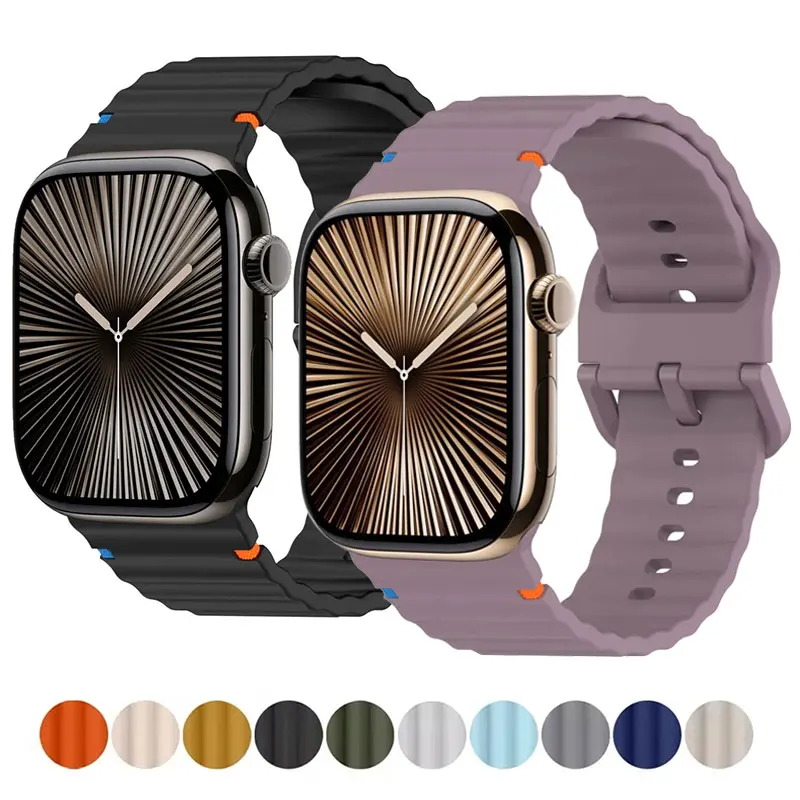 Фото Силиконовый ремешок для Apple Watch Ultra 2 Band 49 мм 46 мм 45 мм 42 мм 44 мм 40 мм 41 мм Браслет Correa iWatch Series 10 9 8 6 7 5 SE №1