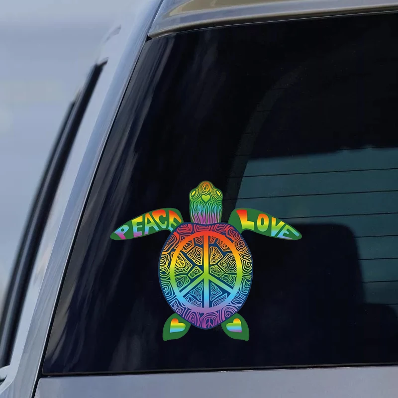 Автомобильная Наклейка В Стиле Бохо С Радужной Черепахой ПВХ Креативное