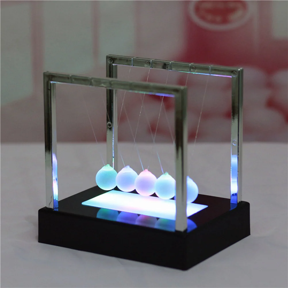 

Cradle Balance Light Newton Pendulum Newtons Desk Up Toy Physics Science Perpetual Led Metal Motion Toys S Swinging Swing