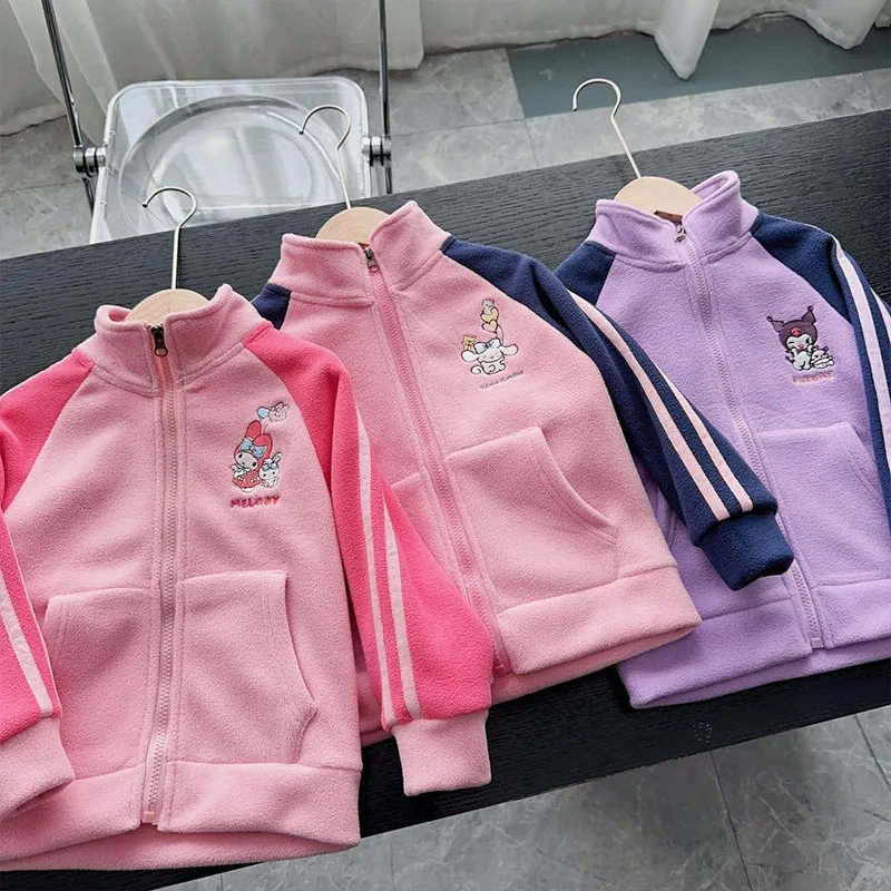 

Sanrio Autumn Kawaii Anime My Melody Cinnamoroll Long Sleeve Coat Cute Cartoon Kuromi Plush Clothes Lovely Toys for Kids