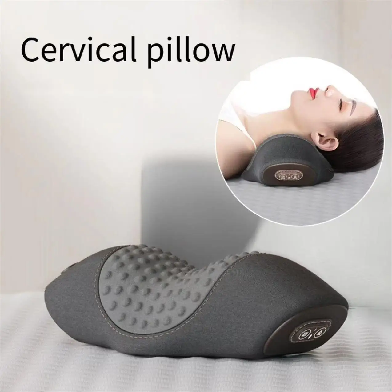 

Neck and Cervical Massager 3 Gears Vibration Hot Compress Cervical Pillow for Sleeping Relaxation Treatment