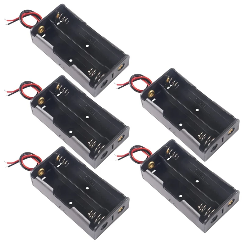 

5 Pcs 3.7V 18650 Battery Holder Housing Plastic Battery Storage Box With Wire Leads ,18650 Battery Housing Spiral Spring