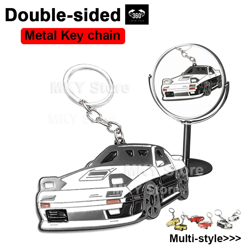 

Dual Front Keychain Black Metal Model Car Clasp Creative Keyring Holder Car Key Chain For Men Gift