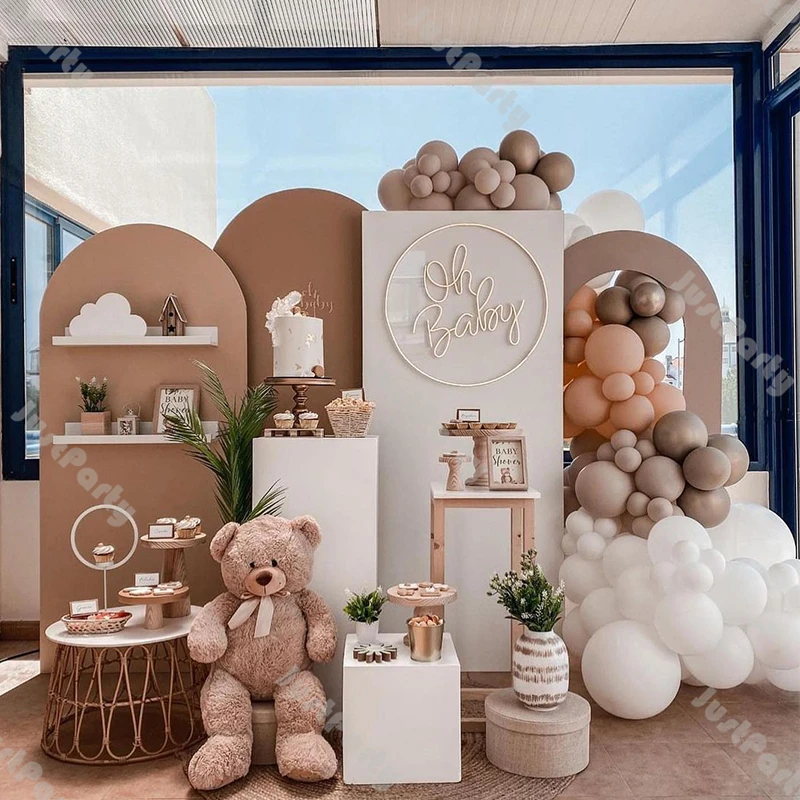 

Doubled Nude Cream Balloons Garland Boho Baby Shower Decorations Matte White Champagne Balloon Arch Kids Birthday Party Globos