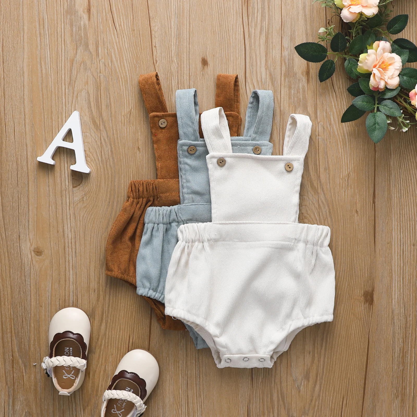 

Newborn Infant Baby Girl Boy Romper Button Backless Jumpsuit Overall Summer Costumes D35