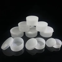 50pcs 5g10g20g30g50g100g white plastic cosmetic sample jars pot empty face cream bottle lip balm container refillable box