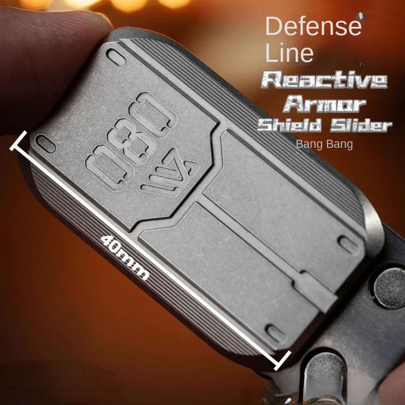 EDC Pop Shield Defense Line Moon Surface Technology Push Card Coin Fingertip Gyro Metal Toy Decompression Artifact enlarge