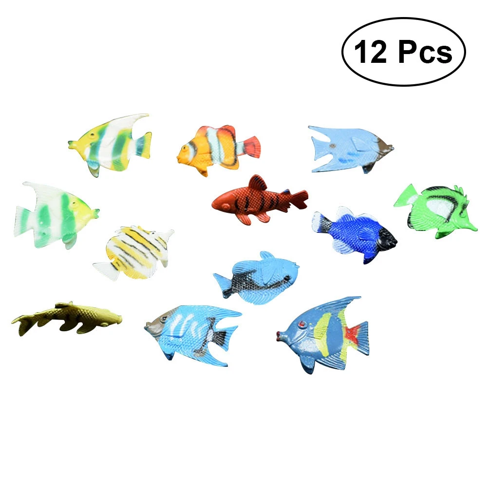 

TOYMYTOY 12 шт. мини-Фигурки морских животных, тропические рыбы, модель для дошкольников, детские развивающие игрушки, мини-рыба морская, смешанн...