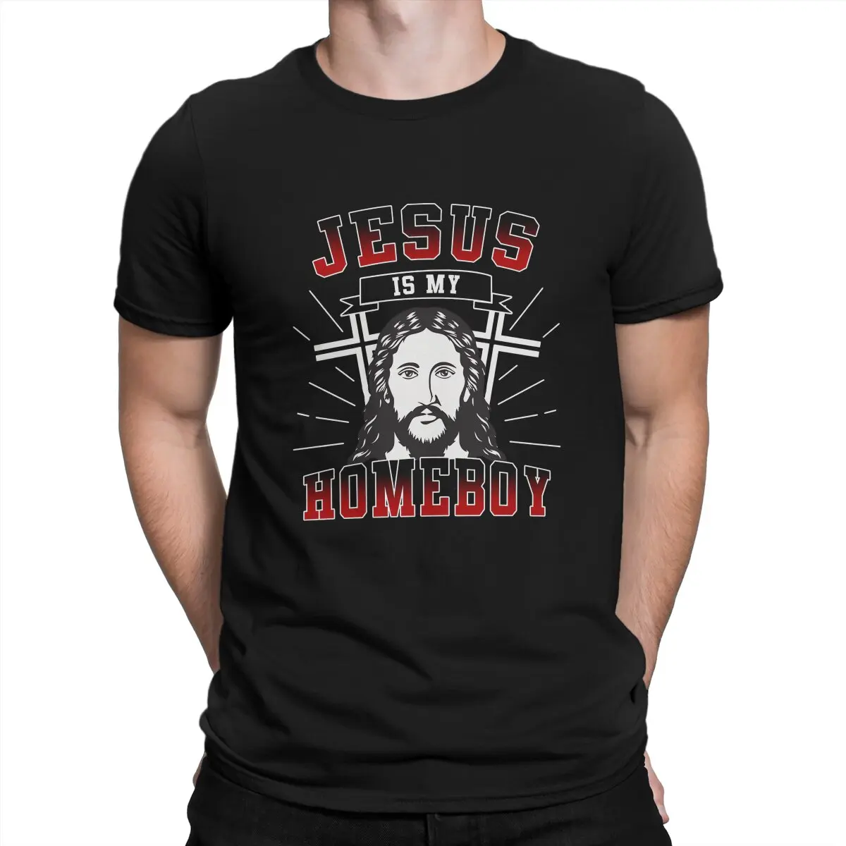 

Jesus is My Homeboy Classic Men's T Shirts Jesus God Vintage Tee Shirt Short Sleeve O Neck T-Shirts Gift Idea Tops
