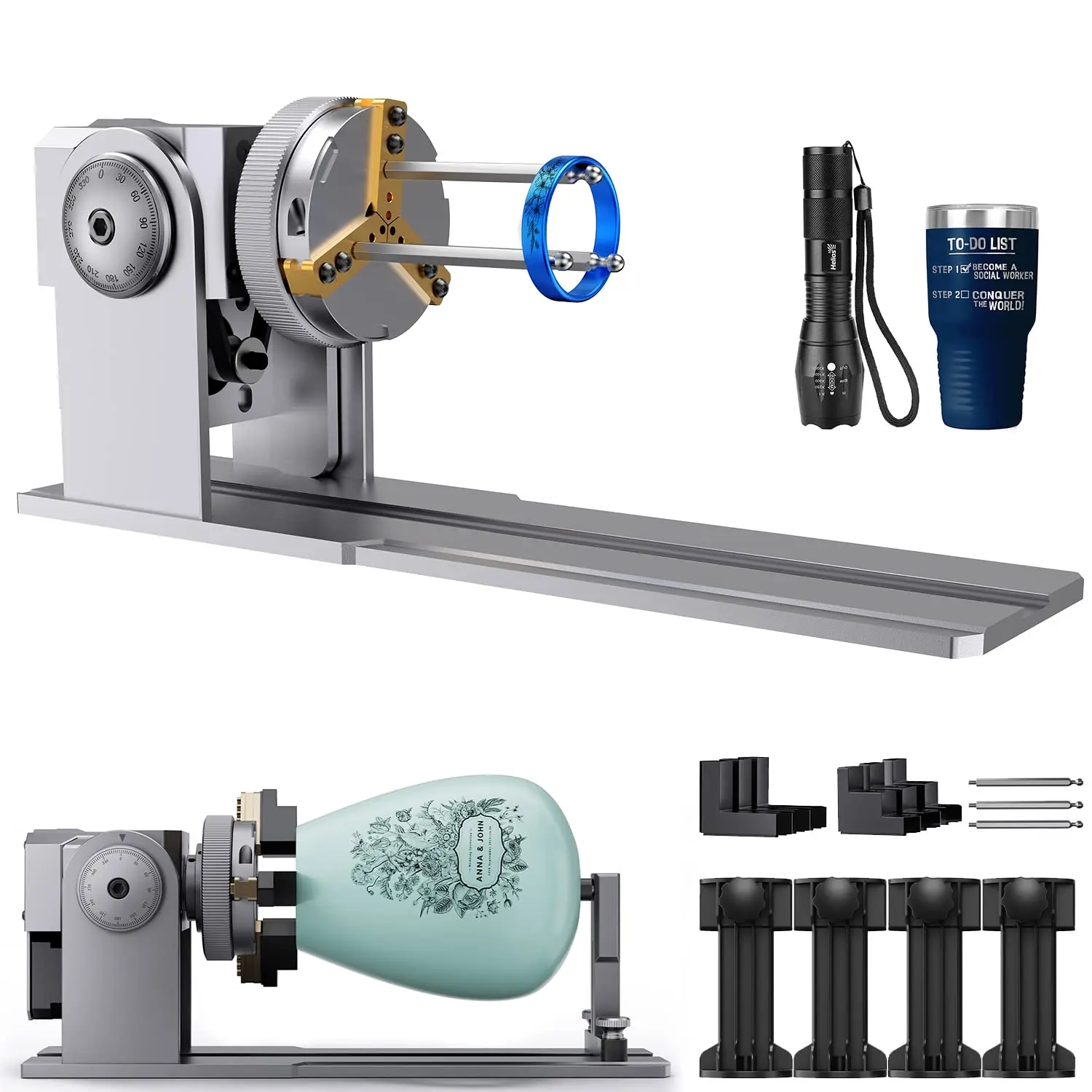 Лазерный вращающийся ролик ATOMSTACK R1 6000 мм/мин диск-коготь для лазерной гравировки