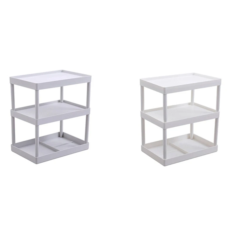 

Three Layer Storage Shelf Plastic Desktop Rack Detachable Bathroom Kitchen Cabinet Makeup Organizer Holder